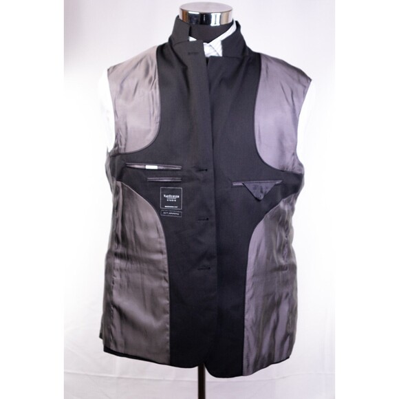 Van Heusen Mens 3 Button Modern Fit Blazer Jacket Striped Black Size 42s - Picture 9 of 13